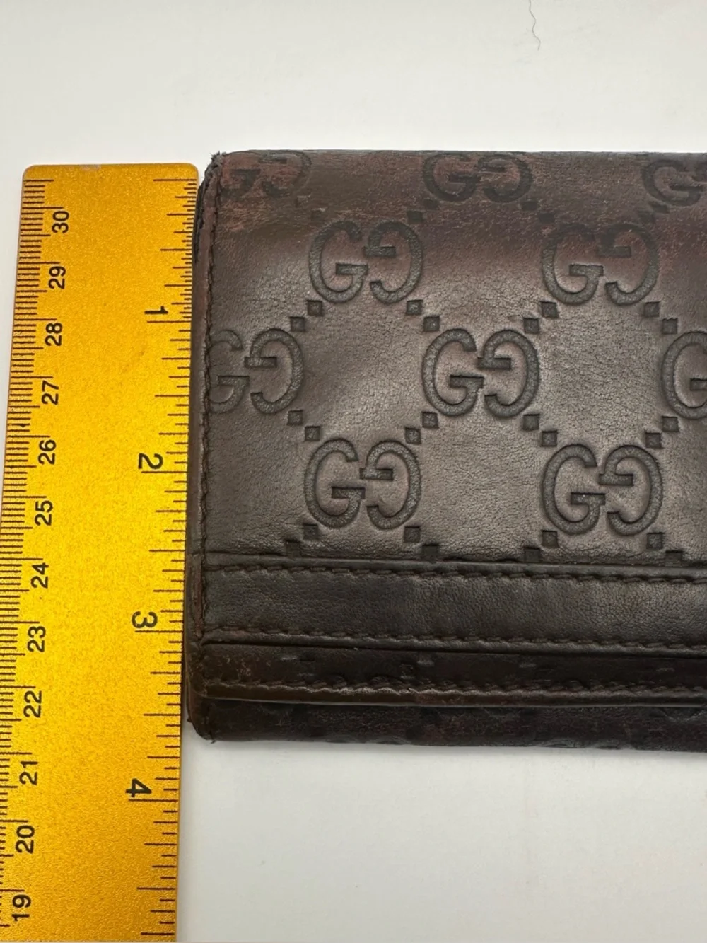 Gucci Wallet Chocolate Brown Guccissima Leather Long Continental GG Authentic - Picture 11 of 12